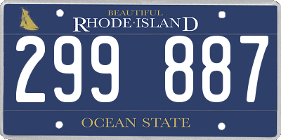 RI license plate 299887