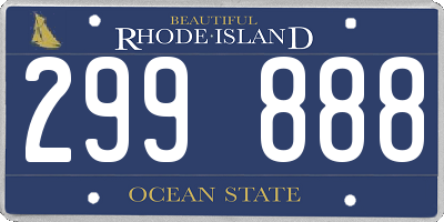 RI license plate 299888