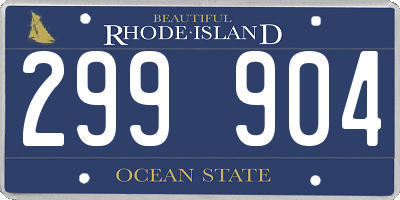 RI license plate 299904