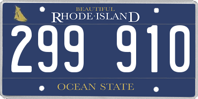 RI license plate 299910