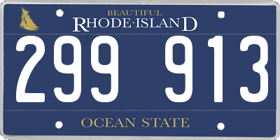 RI license plate 299913