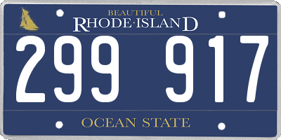 RI license plate 299917