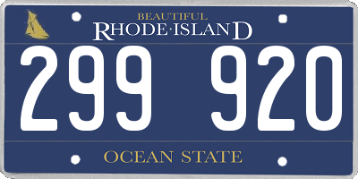 RI license plate 299920