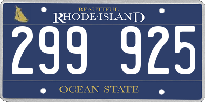 RI license plate 299925