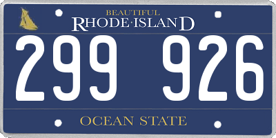 RI license plate 299926