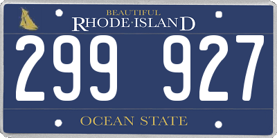 RI license plate 299927