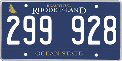 RI license plate 299928
