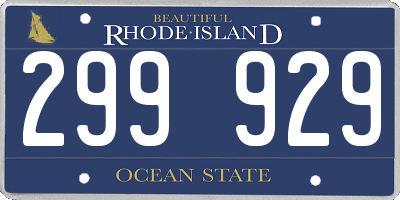 RI license plate 299929