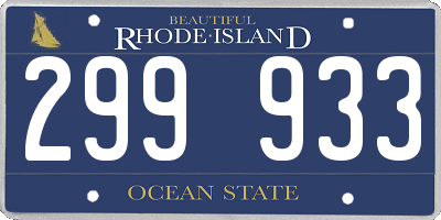 RI license plate 299933