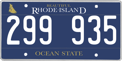 RI license plate 299935