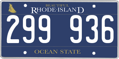 RI license plate 299936
