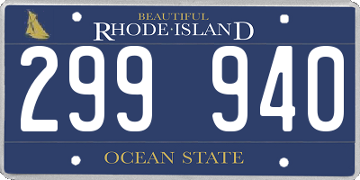 RI license plate 299940