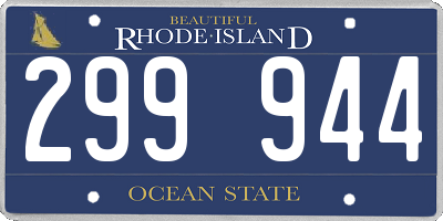 RI license plate 299944