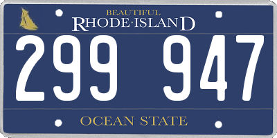 RI license plate 299947