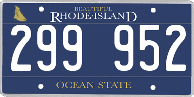 RI license plate 299952