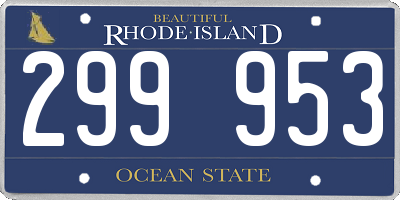 RI license plate 299953