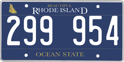 RI license plate 299954