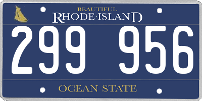 RI license plate 299956