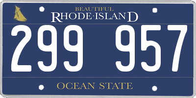 RI license plate 299957