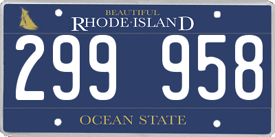RI license plate 299958