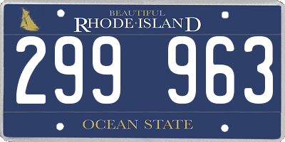 RI license plate 299963