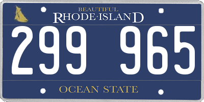RI license plate 299965