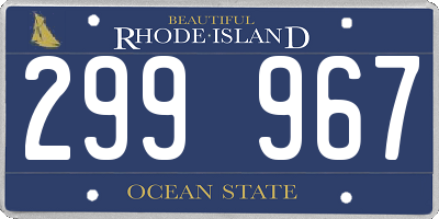 RI license plate 299967