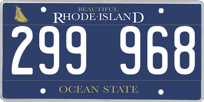 RI license plate 299968