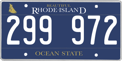 RI license plate 299972
