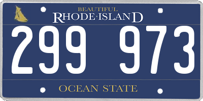 RI license plate 299973