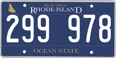 RI license plate 299978
