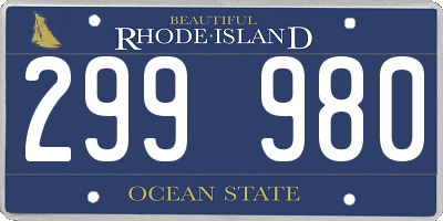 RI license plate 299980