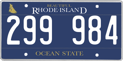 RI license plate 299984
