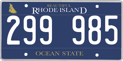RI license plate 299985