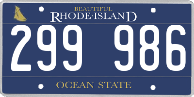 RI license plate 299986