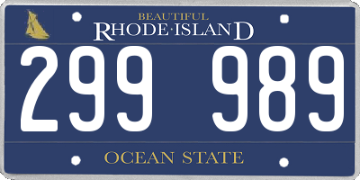 RI license plate 299989