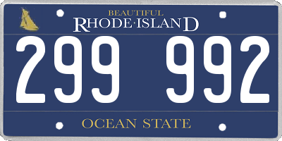 RI license plate 299992