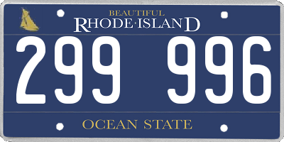 RI license plate 299996