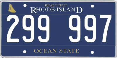 RI license plate 299997