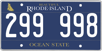 RI license plate 299998