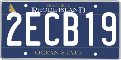 RI license plate 2ECB19