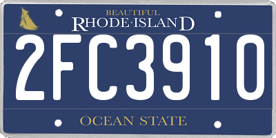 RI license plate 2FC3910