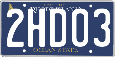 RI license plate 2HD03