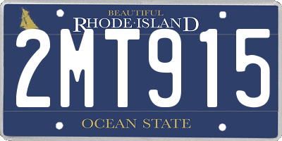 RI license plate 2MT915