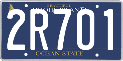 RI license plate 2R701