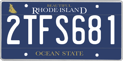 RI license plate 2TFS681