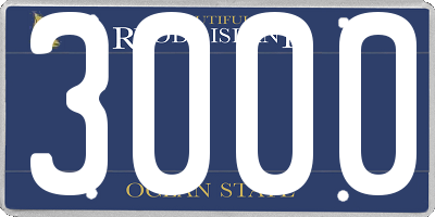 RI license plate 3000