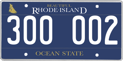 RI license plate 300002
