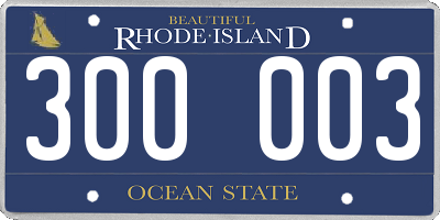RI license plate 300003