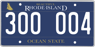 RI license plate 300004